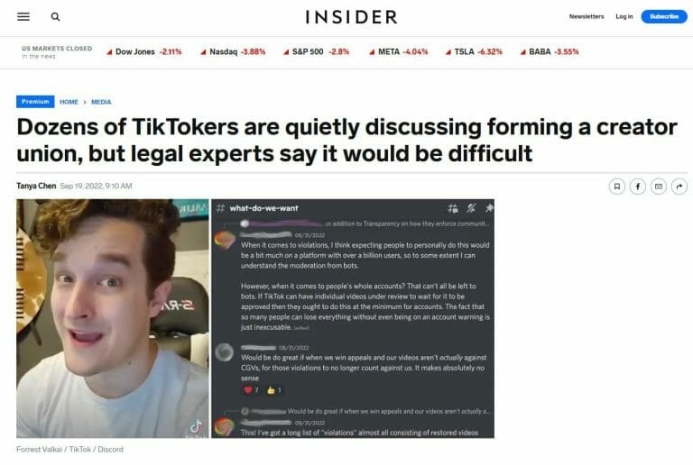Business Insider and Alykhan Sunderji Break down Efforts To Unionize Tiktok Influencers